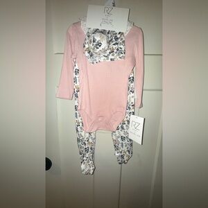 Rachel Zoe Pink and Floral Baby Onesie Set